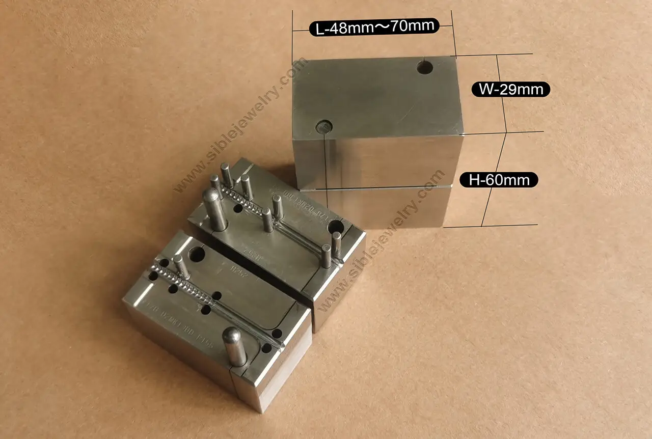 Khuôn làm hạt trang sức tương thích với kích thước hạt từ 1,5mm đến 14mm, đi kèm các khuôn thay thế để tạo ra nhiều hình dáng đa dạng..

